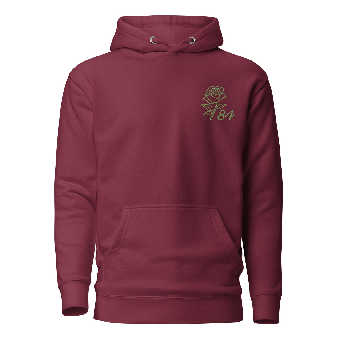 Da Rose84 Unisex Hoodie - Burgundy & Kiwi Green